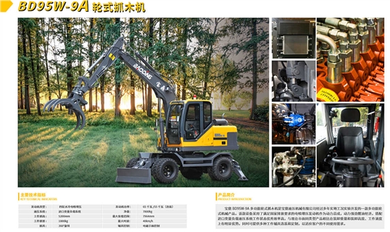寶鼎挖掘機廠家主打產(chǎn)品推薦介紹_BD95-9A輪式抓木機