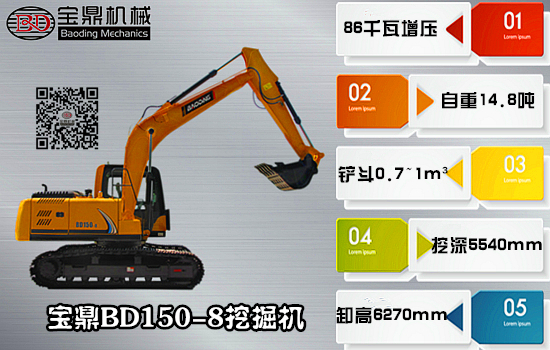 時刻與時俱進(jìn)寶鼎挖掘機廠家熱銷機型BD150挖掘機