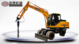 寶鼎95型號多功能挖掘機-旋挖鉆具工作